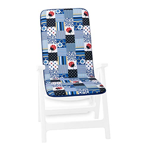 Cojín suave para silla de jardín con diseño de mariquita, para interior y exterior Ibiza 8E azul
