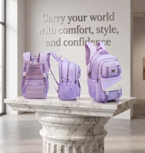 Image of ADSON kawaii Girls Travel School Bag|Backpack Of Large Capacity Aesthetic Stylish Girls Korean Laptop Bag Rucksack for School |College Bags Cute Bookbag for Teens Water Resistance 18 Inches