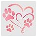 FINGERINSPIRE Stencil con Impronta a Forma di Cuore 30x30cm Stencil in plastica per Pittura con Impronte di Animali Stencil Quadrati riutilizzabili per dipingere su pareti in Legno