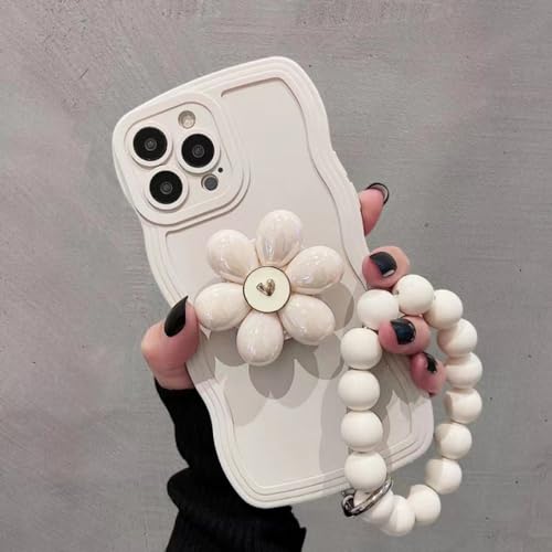 Étui de téléphone pour Samsung Galaxy avec son support fleur blanc élégant