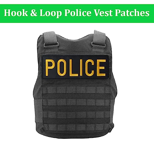 Melon Melo (2 Pack) Embroidered Police Patch Hook & Loop For Tactical Vest Uniforms And Jacket (Small 5X1.75) (Large 10X3.5) Inch #TOP3