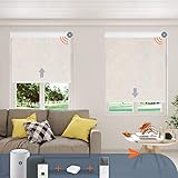 Kerxwerd Motorized Roller Shades Window Blind Remote Control Fabric 100% Blackout Valance Compatible