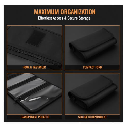 Bolsa de almacenamiento de dinero RFID con 6 bolsillos compactos, set de 2 2
