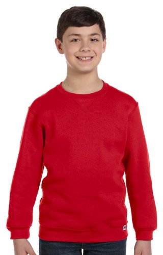 Russell Athletic Boys Dri-Power Fleece Hoodies and Sweatshirts Athletic Sweatshirts, Sweatshirt - Red, Large US