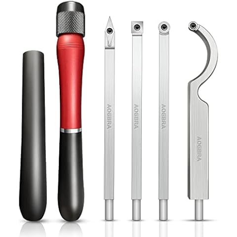 Carbide Wood Lathe Turning Tools, Aogbra Quick Replacement Turning Tools Set, Latest Version Lathe Full Size Rougher Finisher Swan Neck Hollowing Tools Cover