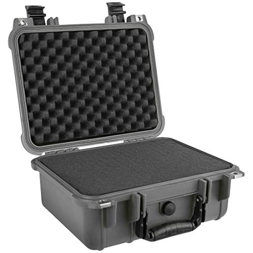 Eylar Hard Gun Case Water & Shock Proof With Foam Tsa Approved 13.37 Inch 11.62 Inch 6 Inch Gray #TOP2