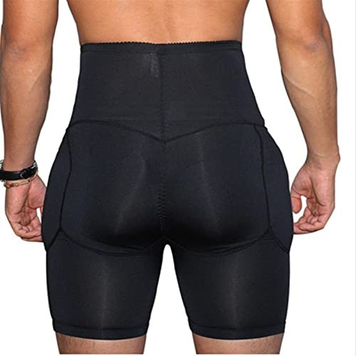 Padded Boxer Briefs for Men 1/2 Pack Plus Size Mens Underwear Briefs Hip Enhancer Panties Shapewear Shorts (Color : Black A, Size : XXXL/XXX-Large)3