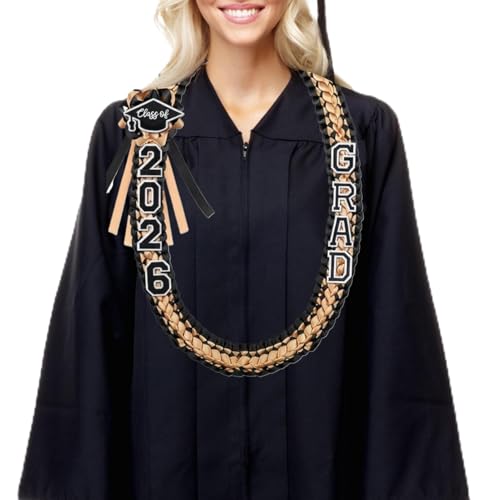 2026 Graduation Ribbon Lei Necklace 120cm | Grad Accessory For Women Men Senior Graduates College Student School Ceremony | Cele
