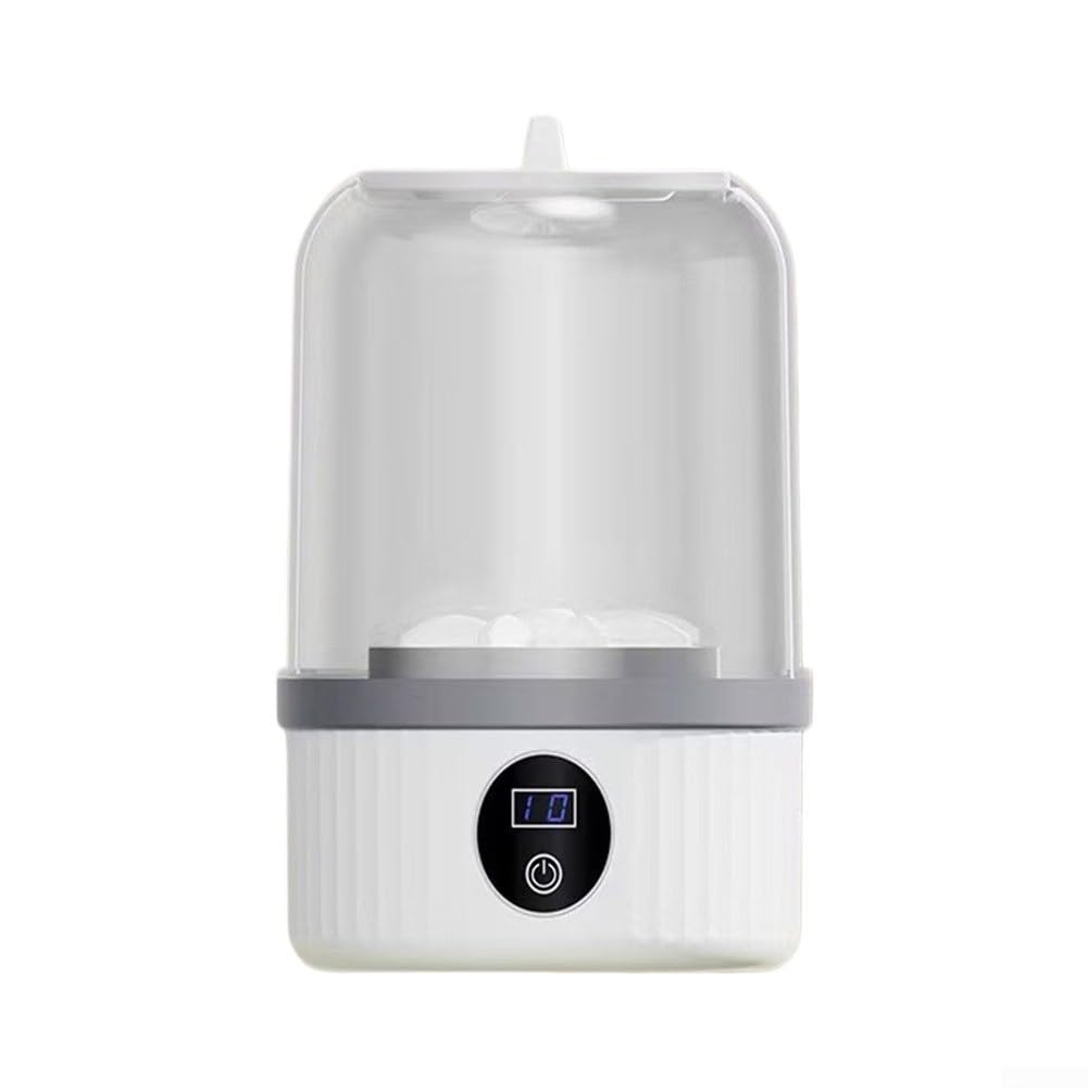 Mini lavadora portátil inalámbrica de 4000 mAh y diseño plegable blanco con pantalla LED para ropa