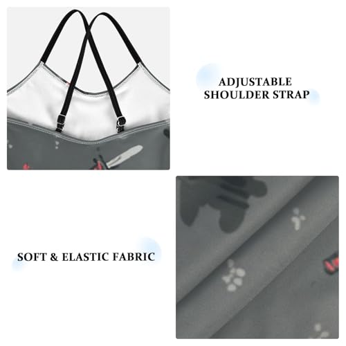 susiyo Cartoon Ninja Gray Pattern Girls One Piece Swimsuits with Adjustable Straps Bathing Suits for 3-10 Years Old3