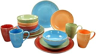 Creatable 19989 Nature Collection Mediterranean Dinner Ware Set, Multi-Colour, Set of 16
