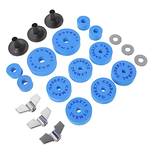 Toddmomy 1 Set Cymbal Replacement Accessories Drum Practice Pad Stand Drum Pad Foam Drum Accessories Cotton Pad Drum Cymbal Clutch Pads Clutch Gasket Drum Nonslip Pads Blue Metal