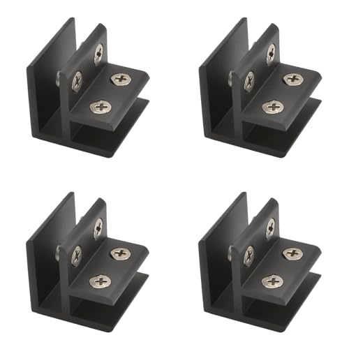 INCREWAY Glass Clamp, 4Pcs Adjustable 90 Degrees Glass Clips Aluminum Alloy Glass Shelf Support Bracket