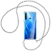Produktbild mtb more energy® Handykette kompatibel mit Realme 5, Realme 5i (6.5'') - Metallkette (Silber) - Smartphone Hülle zum Umhängen - Anti Shock Strong TPU Case