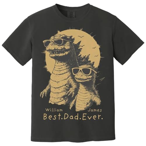 Personalized Dadzilla T-Shirt, Best Dad Ever Dinosaur Graphic Tee, Funny, Cool Papa Tshirt, Unique Dad Humor Shirt, Unisex Menswear Womenswear Top Multicolor