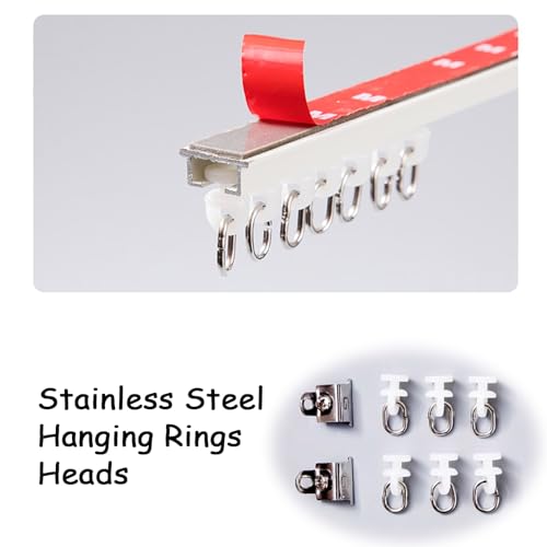 Binario Per Tende Da 1-6 Metri Scorrevole, Binario Per Tenda A Soffitto, Montaggio A Soffitto O A Parete, Bastone Tenda Binario A Soffitto Con Rullo Sistemas Di Binari, Facile Installare(Size:1.7M/(5. - 6