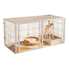 小中型犬用金属製犬用ケージ 犬用ケージ 金属製 安全ロック付き（超小型～中型犬用）