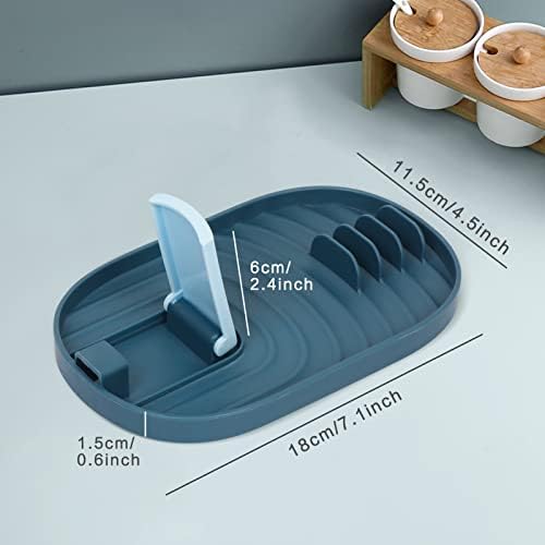 Simpolor Spoon Rest, Kitchen Utensil Holders, 2 PCS Pan Pot Lid Rest Stand Spoon Holder, Utensil Cooking Tool Rack for Spatula, Tongs, Spoons, Kitchen Tools for Counter and Stove Top - Pink+Blue