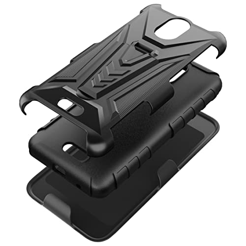 Celzen - For At&T Calypso U318Aa, Radiant Core U304A, Cricket Icon, Vision 2, Vision 3, Wiko Ride - Shockproof Phone Case With Belt Clip Holster - Vx Black #TOP1