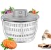 Produktbild Salatschleuder, 4L Salattrockner Salatmanager mit Deckel, Salat Schleuder Electric Salad Pilzschleuder, Salad Spinner für Obst Gemüse, Salat GemüSe Trockner USB Aufladbar, mit Squeeze Flasche 350ml