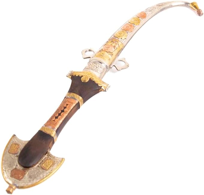 Moroccan Dagger Jambiya Handmade Knife Black Handle Wooden Knife Stainless Steel Islamic Authentic Arabic