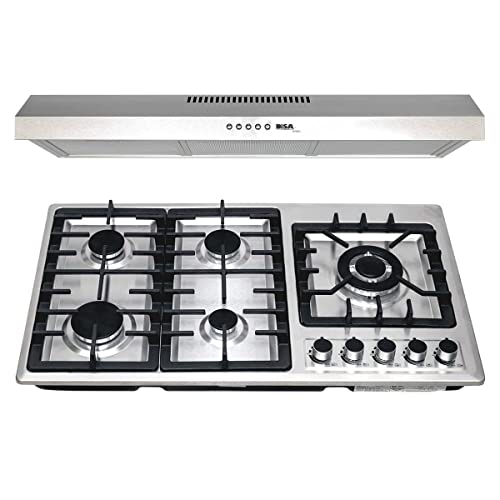 Opiniones y reviews de Parrilla Disa los preferidos por los clientes. 43 DISA HOME, Combo empotrable, Parrilla de 5 Quemadores 86 cm PAEM-5B + Campana Extractora 80 cm con 3 Filtros CAMP80C. (Acero Inoxidable)