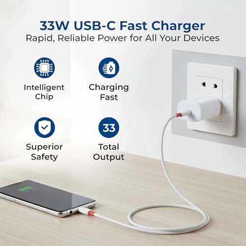 Image of 25W (PD 3.0 PPS 33W) Type-C Adaptor Compatible with Samsung-Galaxy S /A /M /F /Z Series | Super Fast AdaptorCompatible for S23 /S22 /S21 /21 fe /S20 /M14 5G /M34 /M54 /M53 5g /M33 /M13 /A34 /A54 5G (White)