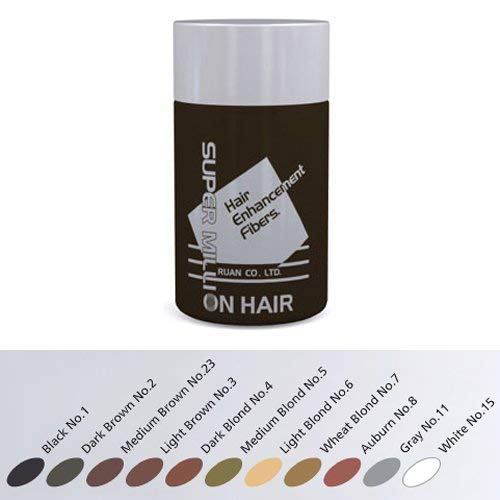 Fibras de construcción  0.35 onzas de espesante de cabello para adelgazamiento del cabello natural, agua, viento, a prueba de sudor, oculta la