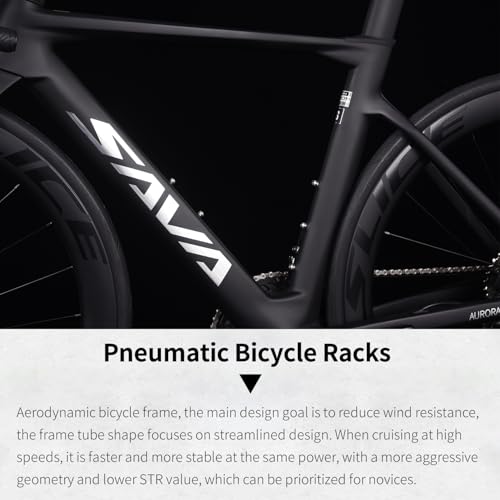 SAVADECK Carbon Road Bike, Lightweight 24-Speed Shifting Road Bicycle with Shimano 105 Di2 7170 Groupset, Carbon Frame with 700C Carbon Wheelset Disc Brake, Integrated Design Race Bikes for Adults