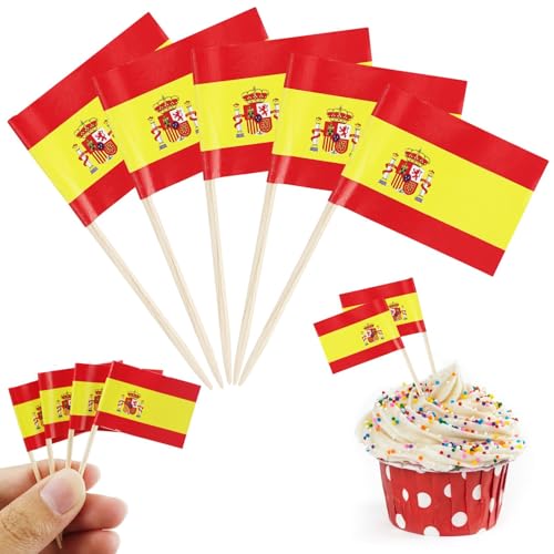 110 Pcs Spain Toothpick Flag Toothpicks Fl...