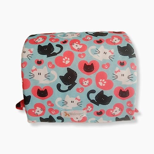 Toca Tunel Casinha/Cama p/Porquinhos da Índia Decorada (Azul Gatinho)