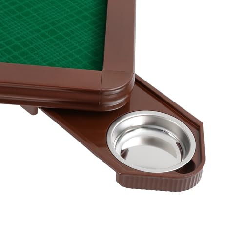 PureLinensliey Foldable Mahjong Table, Mahjong Poker Domino Game Table with 4 Cup Holders & 4 Drawers for 4 People, 34.65 * 34.65 * 28.74in Card Game Tables for Poker Cards, Mahjong, Board Games
