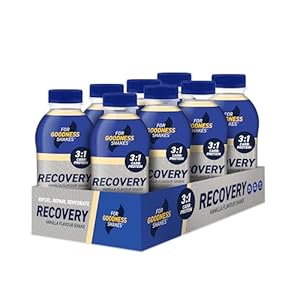 For Goodness Shakes Vanilla Flavour Recovery Drink, 15g Protein, Ready-To-Drink, Fat-Free, Packed With Essential Recovery Vitamin D, B12, Folic Acid & Niacin Protein Shake Drink, 235 Kcal, 8x435ml