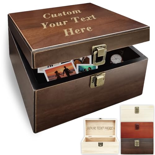 Personalized Engraved Wooden Keepsake Box for Gifts