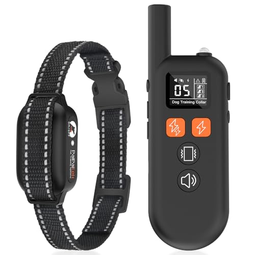 HOLIKLJY Dog Training Collar with Remote Control, 3 Training Modes, Control Range Up to 3,300 Feet, Suitable for All Models of Dogs, Long-Lasting Battery Life, IPX7 Waterproof Design (Black)