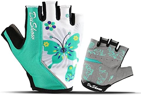 DuShow Cycling Gloves Women Half Finger Gel Padded Bike Gloves Anti-Slip Shock-Absorbing Fingerless Bicycle Short Gloves