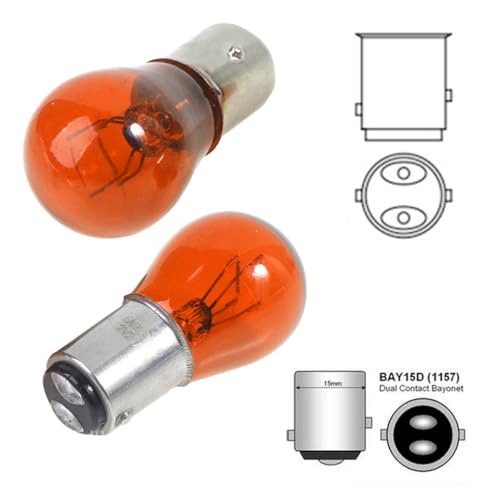 ShuoHui Rot Rück- Bremslicht Lampe BAY15d P21/5 Rot Watt P21/5W 12V KFZ-Lampe Bremslicht Rücklicht Glühlampe Kugellampe (10)