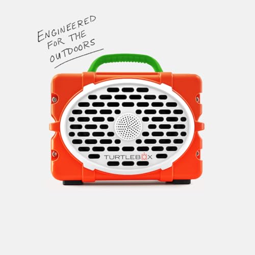 Image of Turtlebox Original Gen 3: Portable Outdoor Bluetooth Speaker - Ultra-Loud (120dB), Waterproof (IP67), Rugged, Impact-Resistant, 3-Day Battery | Party Mode: Unlimited Pairing Stereo, Orange /Kelly Green