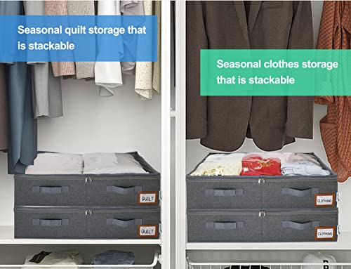 PENGLONG Adjustable 16Pairs Shoe Organizer Storage Boxes for Closet, Shoe Bins Foldable Basket Holder, Breathable Shoe Containers with Clear Window, Handles, Dividers (12Pairs Dark Grey) - Thumbnail 6