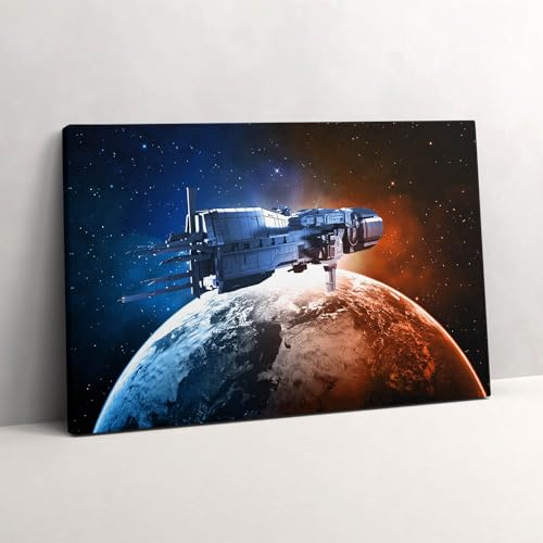 Tableau Vaisseau Spatial 60x40cm Impression sur Toile pour Décoration Murale Modern