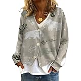 Long Sleeve Cardigan for Women Elephant Lightweight Women Sweaters Cardigan Button Up Open Front Sweater Tops Casual V Neck Dressy Trendy Outfits Fall Clothes 2025,XL