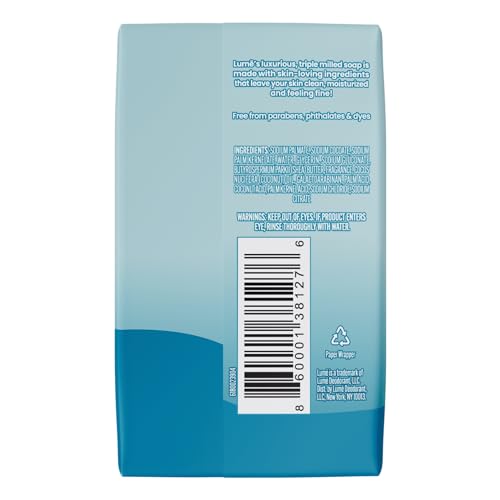 Lume Triple Milled Bar Soap - Rich Moisture & Gentle Cleansing - Formulated Without Parabens or Phthalates, Skin Loving - 5 ounce (Unscented)