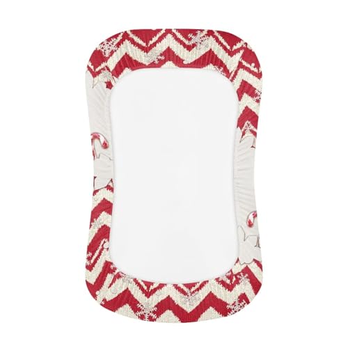 Image of ZOUTAIRONG Christmas Bassinet Sheet Set Snug Fitted Cradle Fitted Sheets Cute Snowman Stretchy Ultra Soft for Oval Rectangle Hourglass Bassinet Mattress Unisex Boy Girl