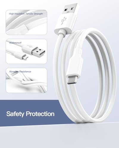 Image of Superer 2 Pack 5 ft USB C Charging Cable Fit for PS5 Controller, PlayStation 5 DualSense, Xbox Series X /S Controllers, Xbox Elite Series 2 (Model 1914 1797), Fast Charger Replacement Cord, White