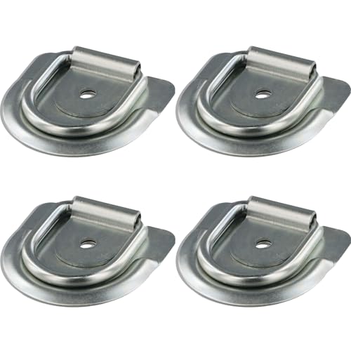 Gudalea 4 Pcs Tie Down Ring Hook D-Ring Tie Down Load Anchor Trailer Lashing Ring Securing Lashing Rings Trailer Tie Down Ring for Car Truck Trailer Camper Van