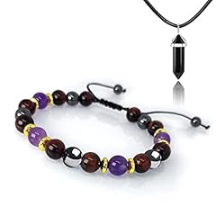 Hematite & Red Tiger Eye & Purple Amethsyt