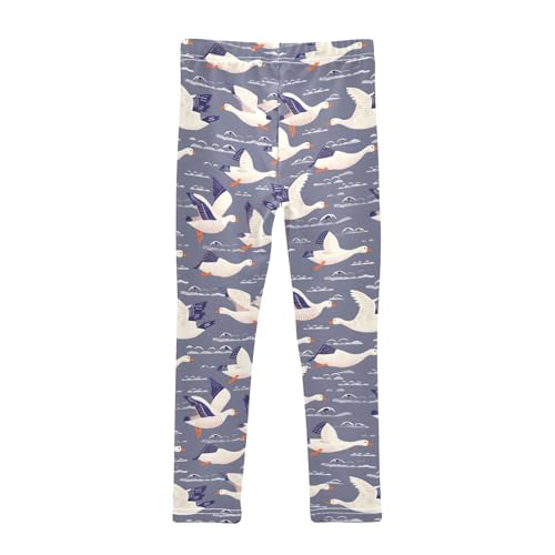 Wild Geese Line Girls Leggings Athletic Pants Tights Stretch Bottom2