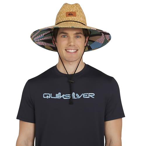 Quiksilver Mens Wide Brim Outdoor Lifeguard Straw Sun Hat Sea Spray Small/Medium