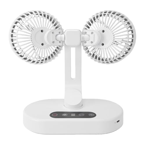 Ventilateur de bureau à double tête oscillant automatique USB programmable - 3