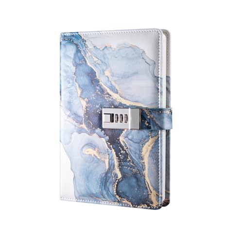 JurciCat Journal Intime Avec Serrure A5 Minimaliste et Raffiné Verrouillable Carnet de Croquis Voyage Avec Serrurecuir Carnet Intime Pour Femmes Hommes Filles...